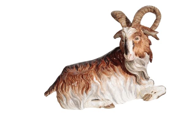 A LIFE SIZE "MEISSEN" MODEL OF A BILLY GOAT