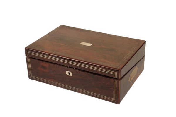 A LATE REGENCY ROSEWOOD WRITING BOX