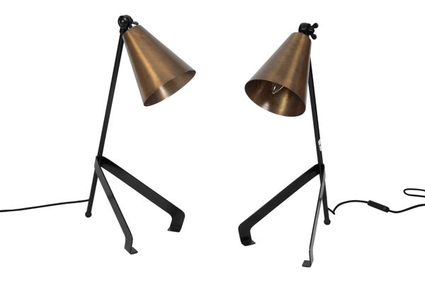 A PAIR OF ADJUSTABLE READING LAMPS