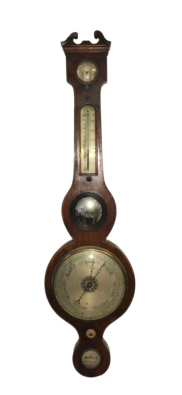 A GEORGE III WHEEL BAROMETER