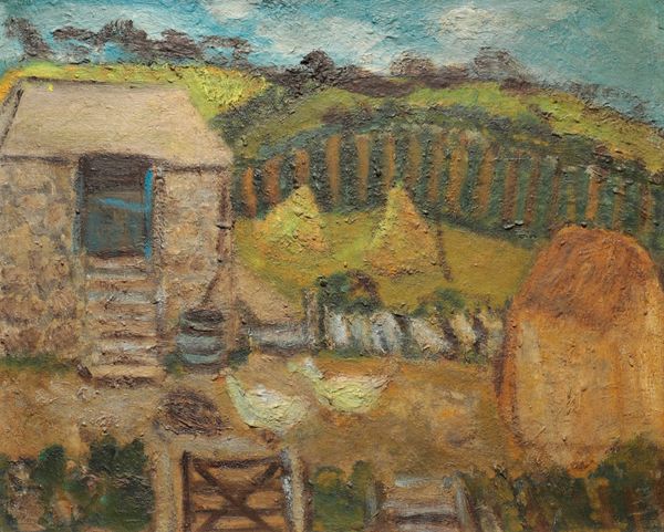 * MARY JEWELS (1886-1977) Ducks in a farmyard