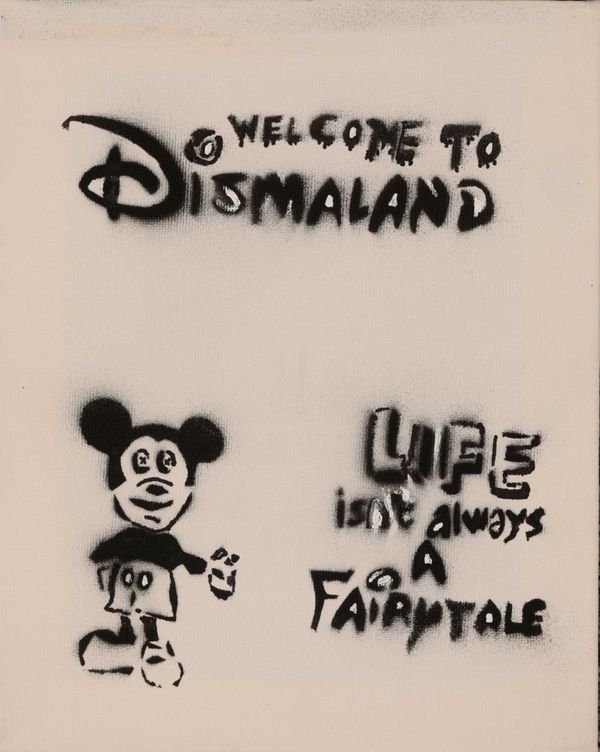 * MANNER OF BANKSY (b. 1974)  FOR DISMALAND 'Mickey Mouse - Welcome To Dismaland, Life Isn't Always A Fairytale'