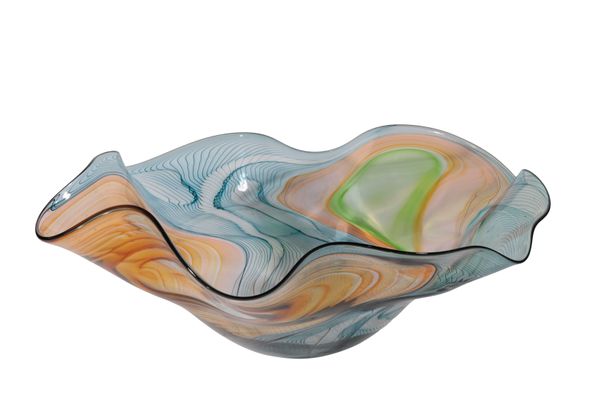 * BOB CROOKS (b.1965): A "CONTOUR" GLASS BOWL