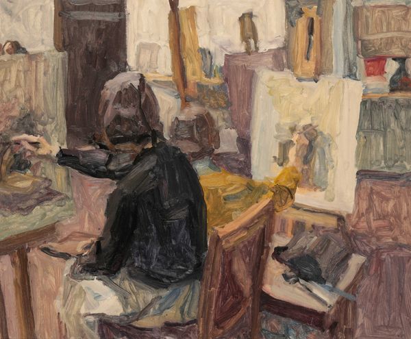 ENGLISH SCHOOL, 20TH CENTURY Artists at their easels in an interior