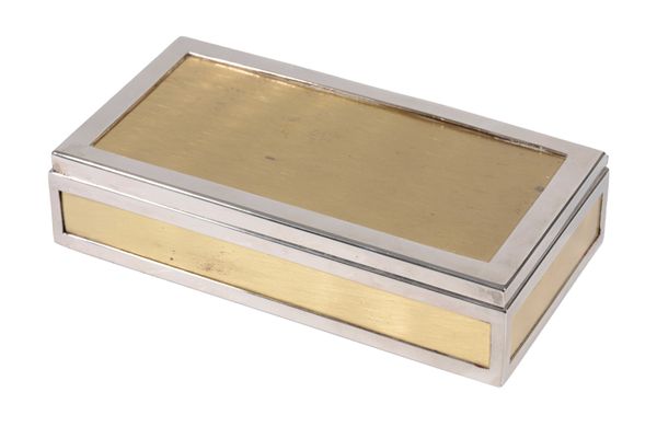 CONTEMPORARY BRASS AND STEEL TABLE BOX