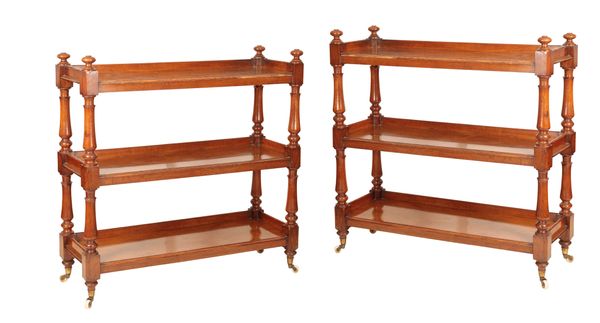 A PAIR OF VICTORIAN OAK BUFFETS,