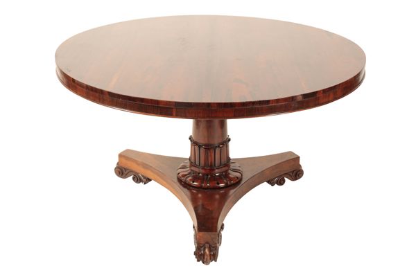 A REGENCY OR GEORGE IV ROSEWOOD BREAKFAST TABLE,