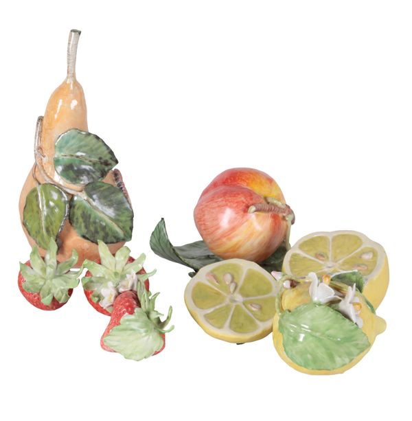 COLLECTION OF LADY ANNE GORDON GLAZED POTTERY FRUITS, LATE 20TH CENTURY