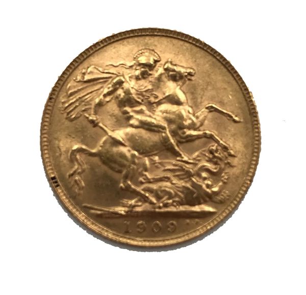 AN EDWARD VII 1909 GOLD SOVEREIGN