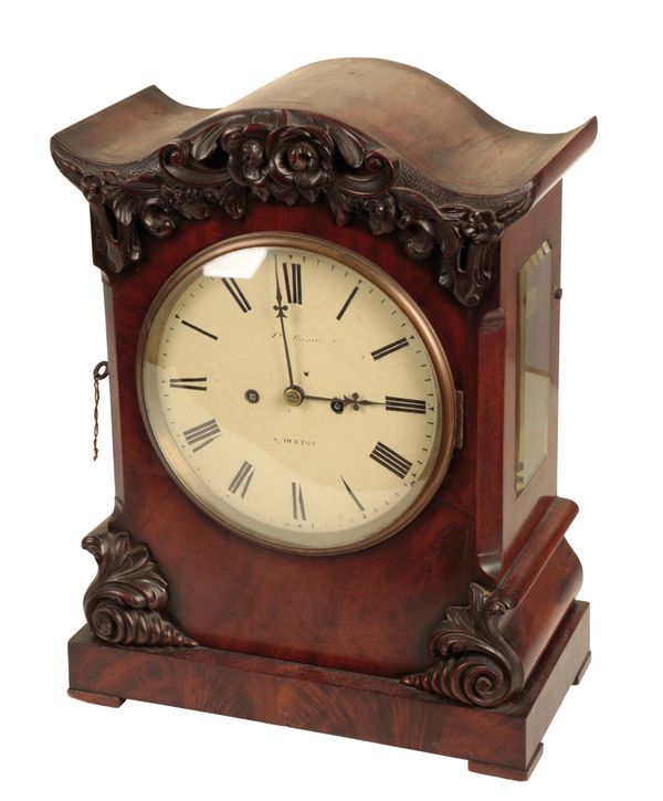 A VICTORIAN MAHOGANY BRACKET CLOCK