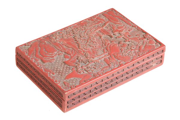 CINNABAR LACQUER COVERED BOX, LATE QING DYNASTY