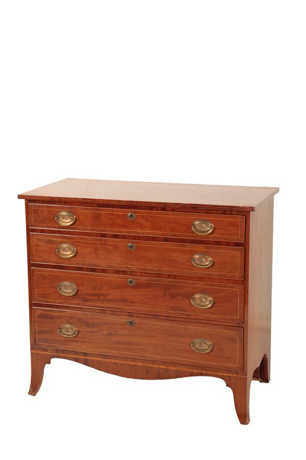 A FEDERAL MAHOGANY CHEST OF DRAWERS,