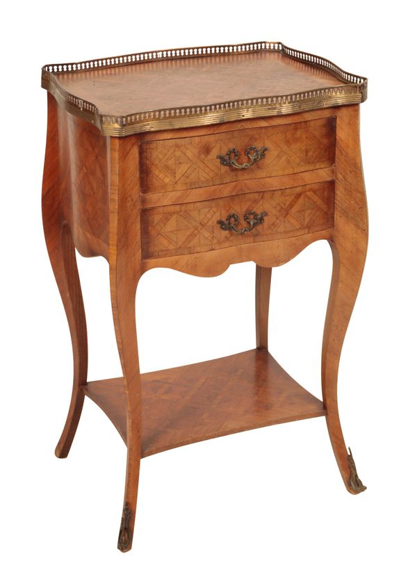 A KINGWOOD PARQUETRY VENEERED NIGHT TABLE IN LOUIS XVI STYLE,