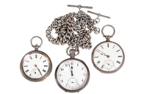 BUREN: A GENTLEMAN'S SILVER CASED POCKET WATCH