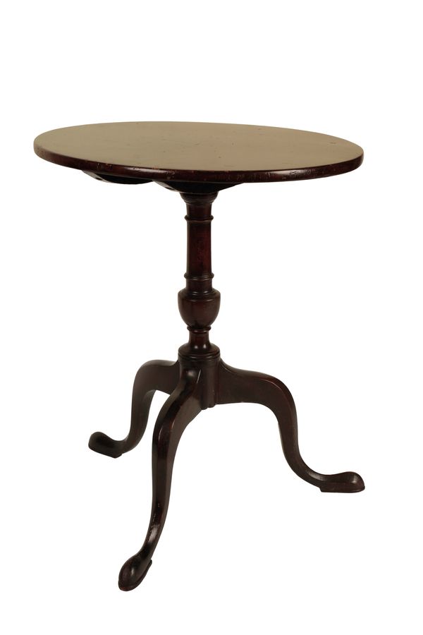 A LATE GEORGE II MINIATURE MAHOGANY TRIPOD TABLE,