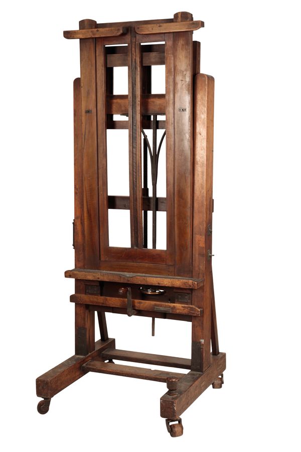 A VICTORIAN MAHOGANY STUDIO EASEL,