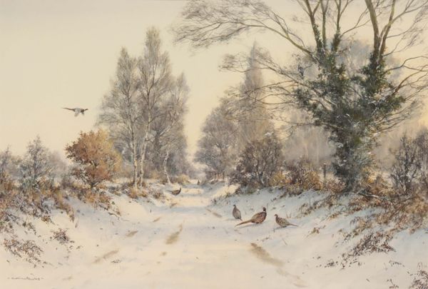 COLIN BURNS (B. 1944) 'The Lane in Winter, Ludham'