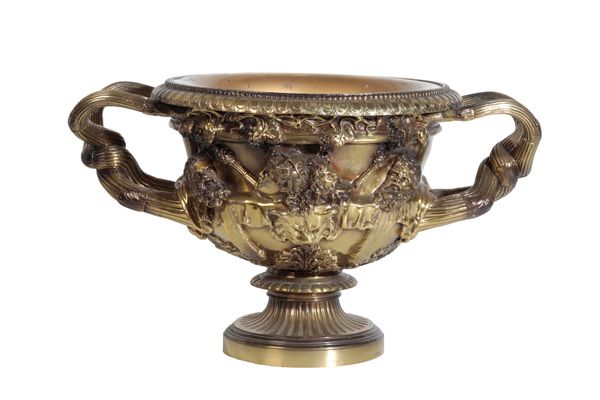 A GILT BRONZE MODEL OF THE WARWICK VASE,