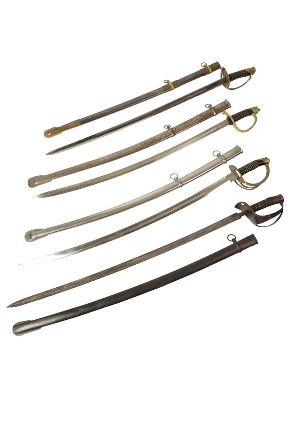 FOUR VARIOUS CAVALRY STYLE SWORDS
