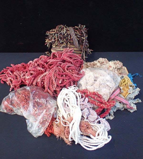 A COLLECTION OF FRINGING, BRAIDS, RIBBONS AND CORDS