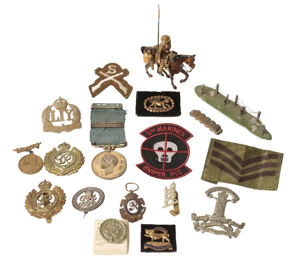 A COLLECTION OF MILITARY BADGES AND INSIGNIA.