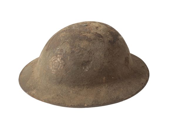 A WORLD WAR I LANCASHIRE BRODY METAL HELMET