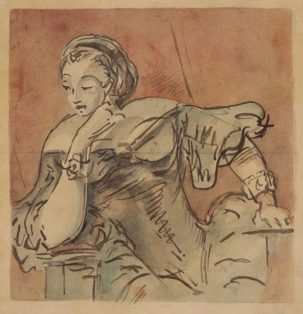 * ATTRIBUTED TO EDWARD ARDIZZONE (1900-1979) A half-lenth portrait of a woman