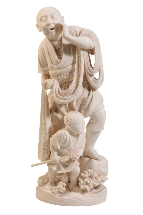 LARGE JAPANESE CARVED IVORY OKIMONO, BY KOGYOKU, MEIJI PERIOD