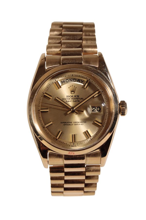 ROLEX OYSTER PERPETUAL DAY/DATE 18CT GOLD GENTLEMAN'S BRACELET WATCH