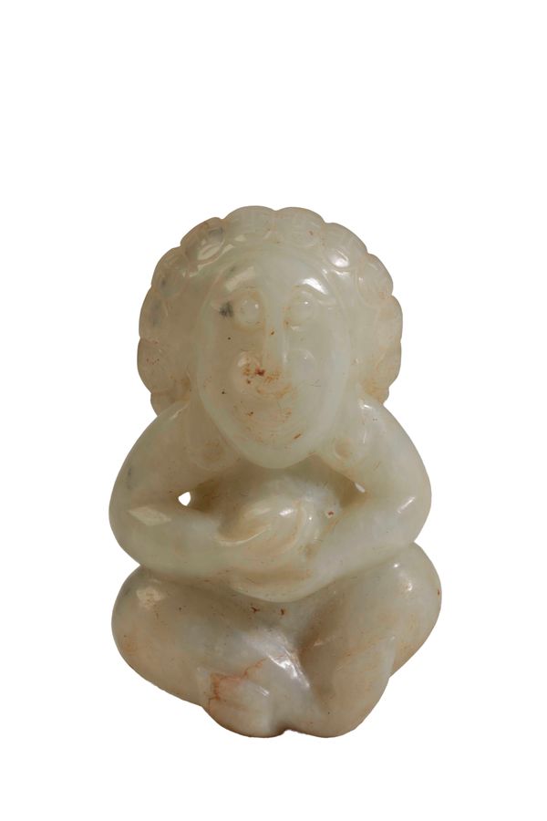 CARVED 'ARCHAISTIC' JADE BUDDHA