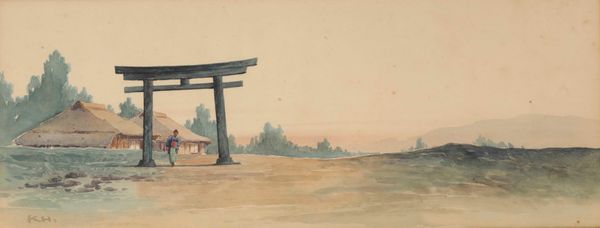 SET OF THREE JAPANESE WATERCOLOURS, SIGNED KANO, MEIJI PERIOD