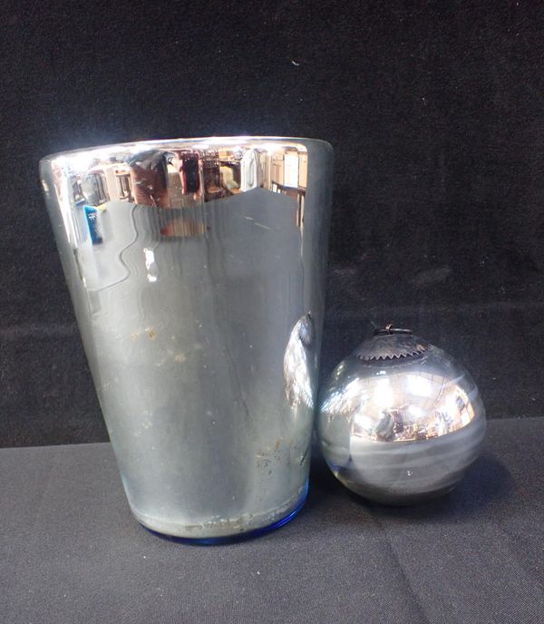 A VICTORIAN SILVERED GLASS VASE