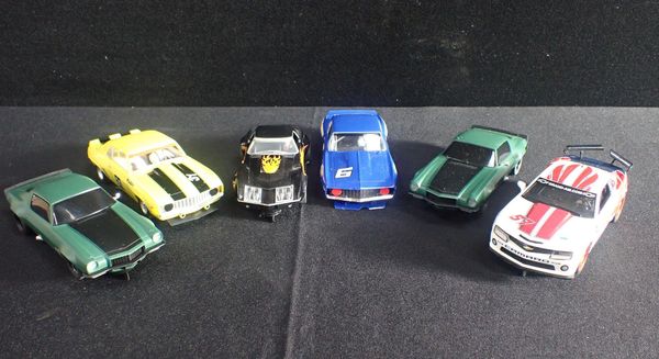 SIX UNBOXED SCALEXTRIC 'CHEVROLET' CARS