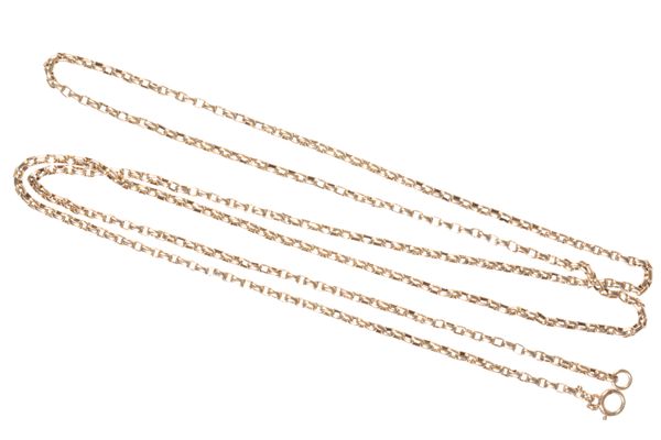 A YELLOW GOLD BELCHER NECKLACE