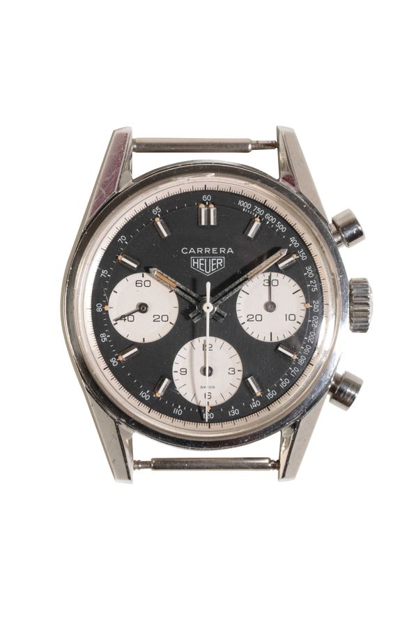 HEUER CARRERA GENTLEMAN'S STAINLESS STEEL CHRONOGRAPH WRISTWATCH