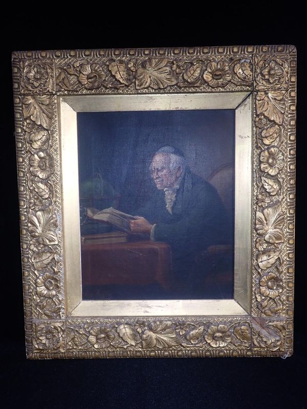 ALEX. AUSTIN, 19th CENTURY ENGLISH SCHOOL: ELDERLY SCHOLAR READING