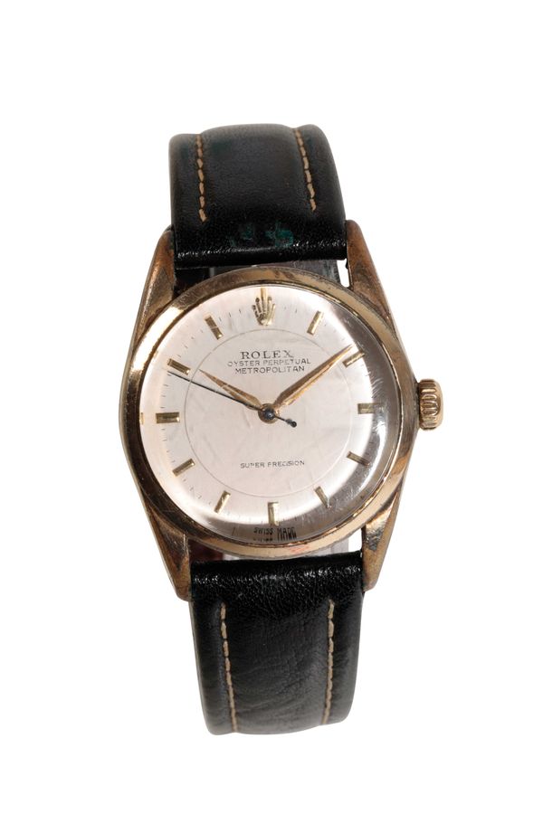 ROLEX OYSTER PERPETUAL METROPOLITAN GENTLEMAN'S GOLD-PLATED WRIST WATCH