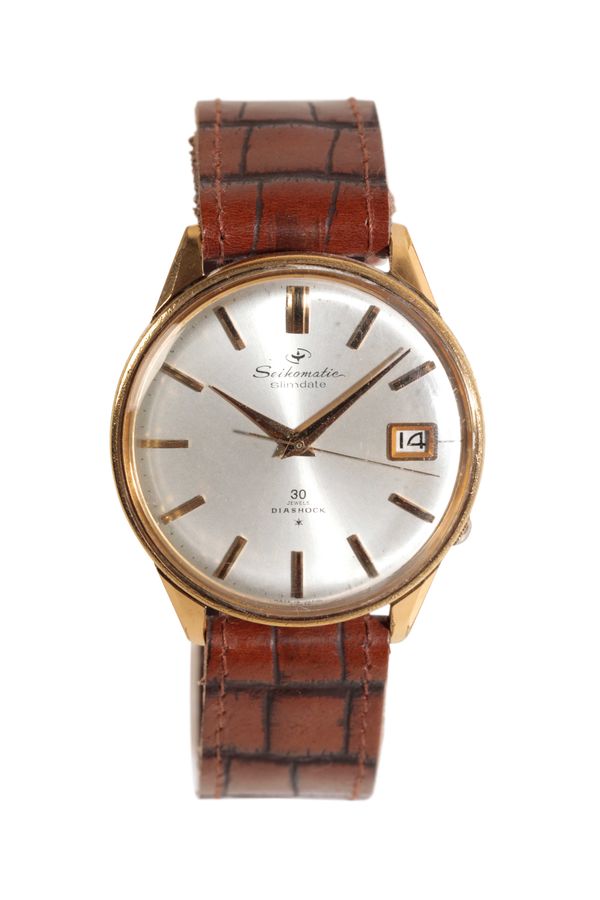 SEIKOMATIC SLIM DATE GENTLEMAN'S GOLD PLATED WRIST WATCH