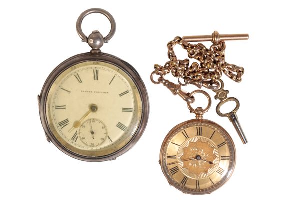 SAMUEL EDGCUMBE GENTLEMAN'S SILVER OPEN FACE POCKET WATCH