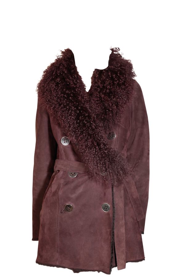 A DOLCE AND GABBANA DOUBLE BREASTED SHEARLING JACKET