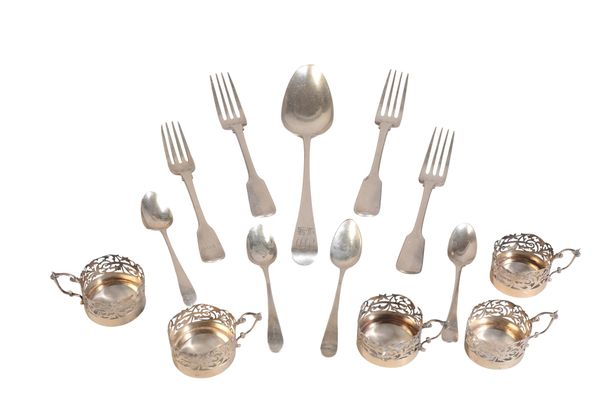 THREE VICTORIAN SILVER FIDDLE PATTERN DESSERT FORKS