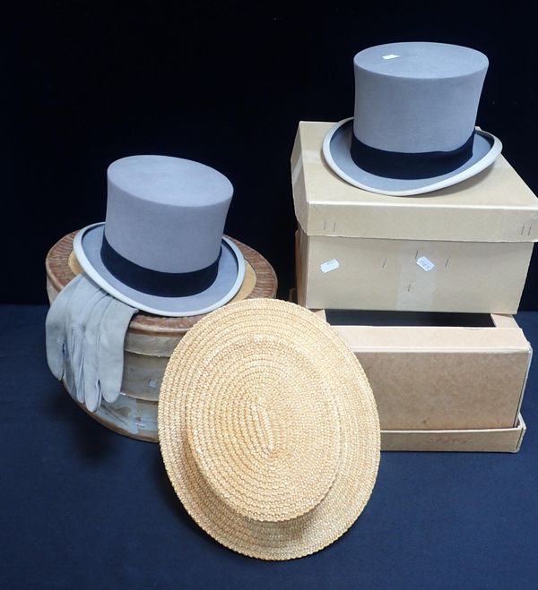TWO WOODROW  GREY TOP HATS