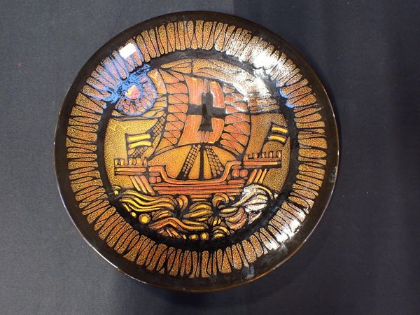 LARGE POOLE POTTERY AEGEAN DISH