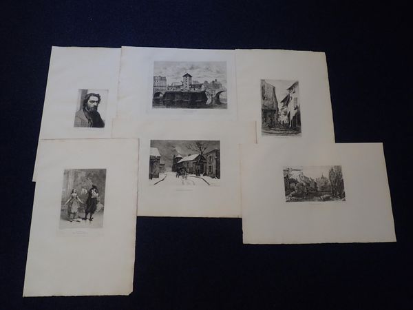 A COLLECTION OF UNFRAMED FRENCH ETCHINGS