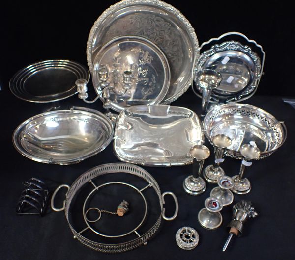 A QUANTITY OF SILVER-PLATED ITEMS