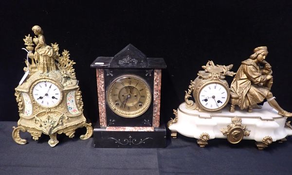 THREE VICTORIAN MANTEL CLOCKS