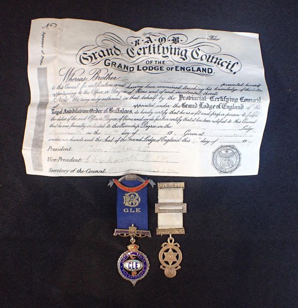 A SILVER RAOB MEDAL, AND A MASONIC MEDAL
