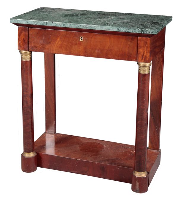 AN EMPIRE MAHOGANY CONSOLE TABLE