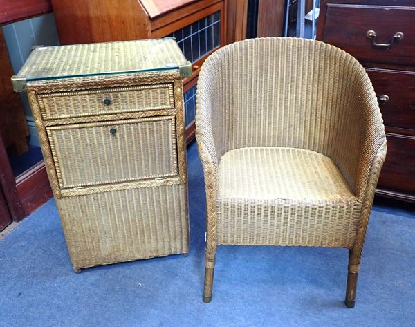 A LLOYD LOOM BEDSIDE CABINET