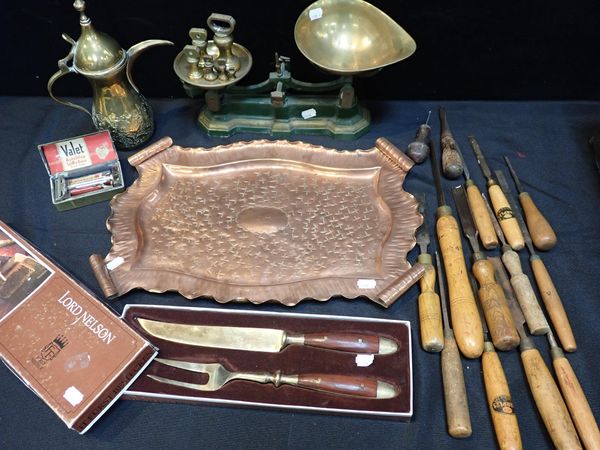 AN ARTS AND CRAFTS STYLE COPPER TRAY